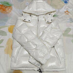 Moncler White Glossy Down Jacket